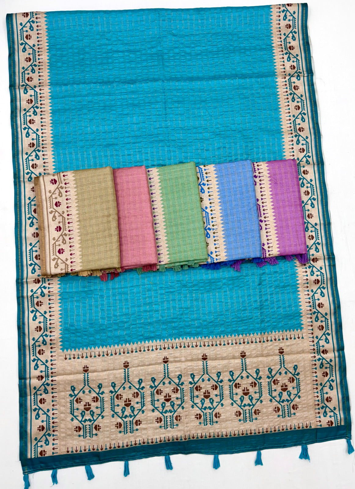 Kazari Series Charvi Tusser Saree with Zari Checks