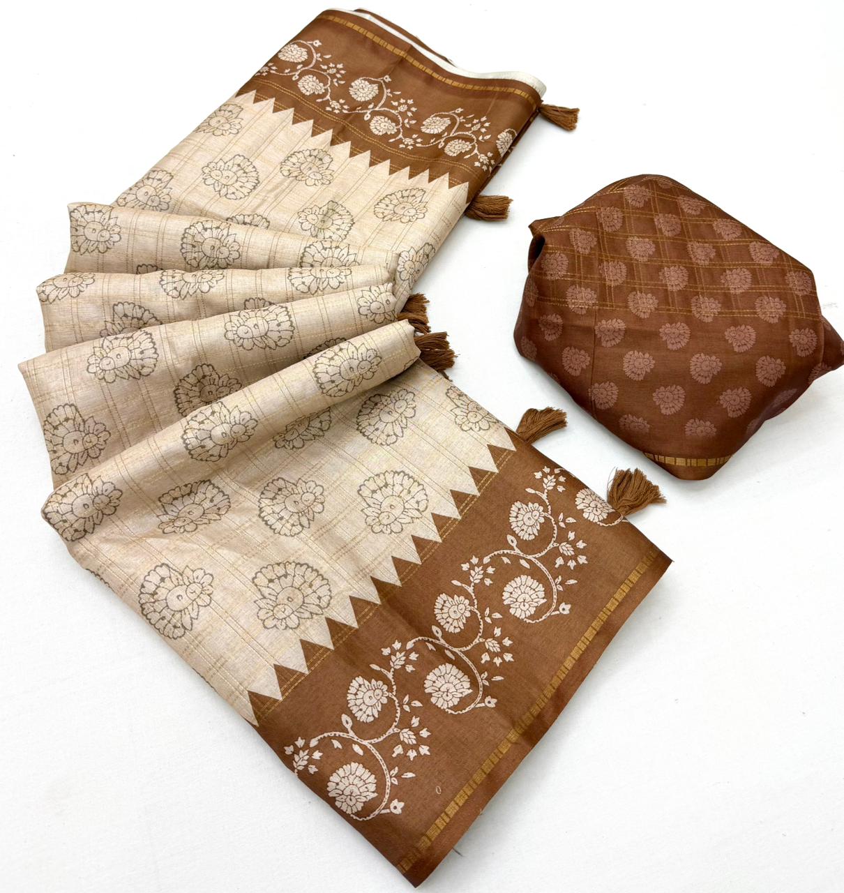 RajYog Charvi Tusser Saree Wholesale M.R. Saree Emporium