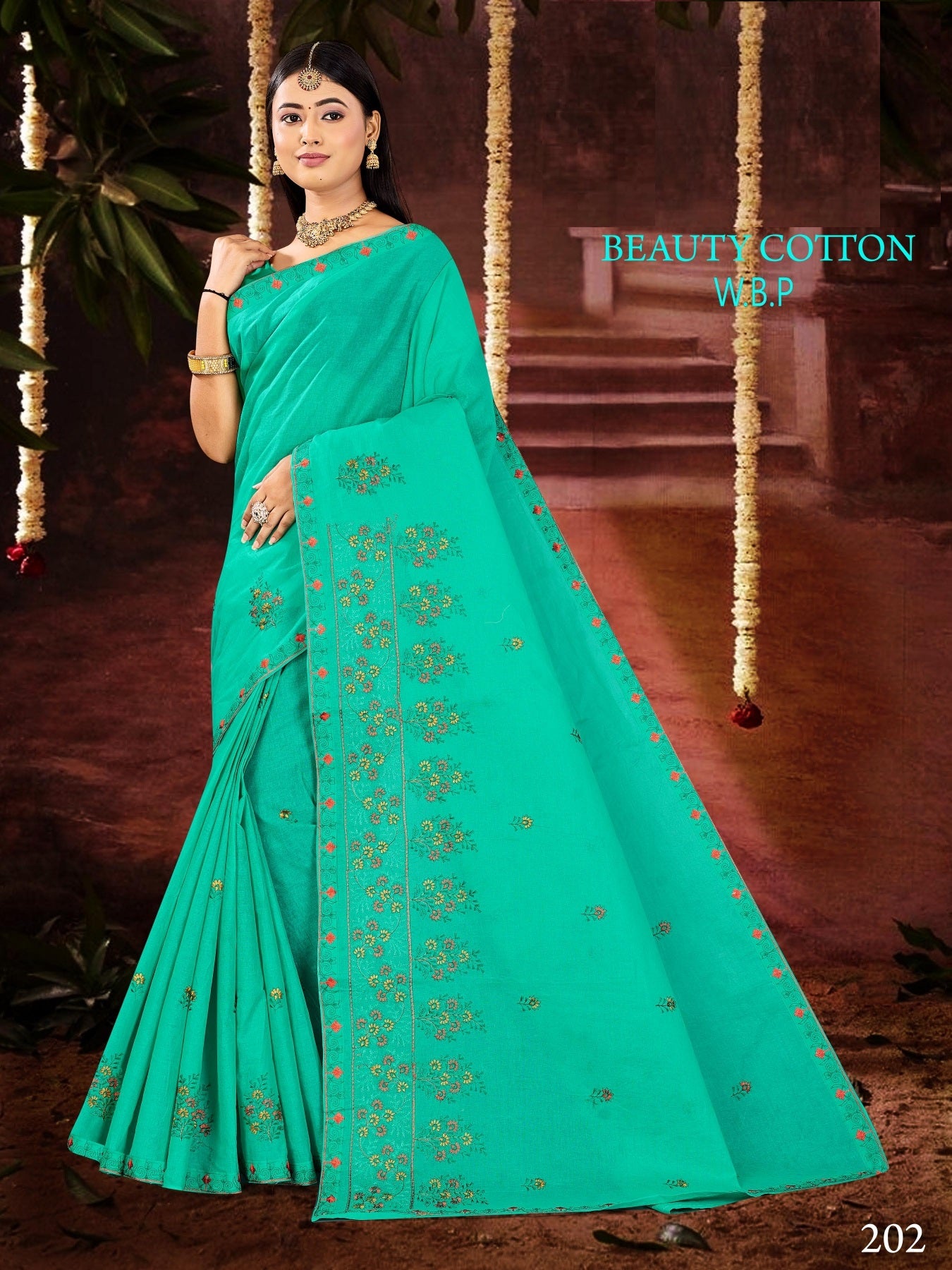 Chetna Cotton Work Saree W.B.P – Set of 8 Pcs -M.R. Saree Emporium