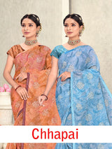 Chhapai Printed Saree Collection – 8 Pcs Set-Women Daily & Office Wear Sarees – M.R. Saree Emporium