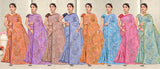 Chhapai Printed Saree Collection – 8 Pcs Set-Women Daily & Office Wear Sarees – M.R. Saree Emporium