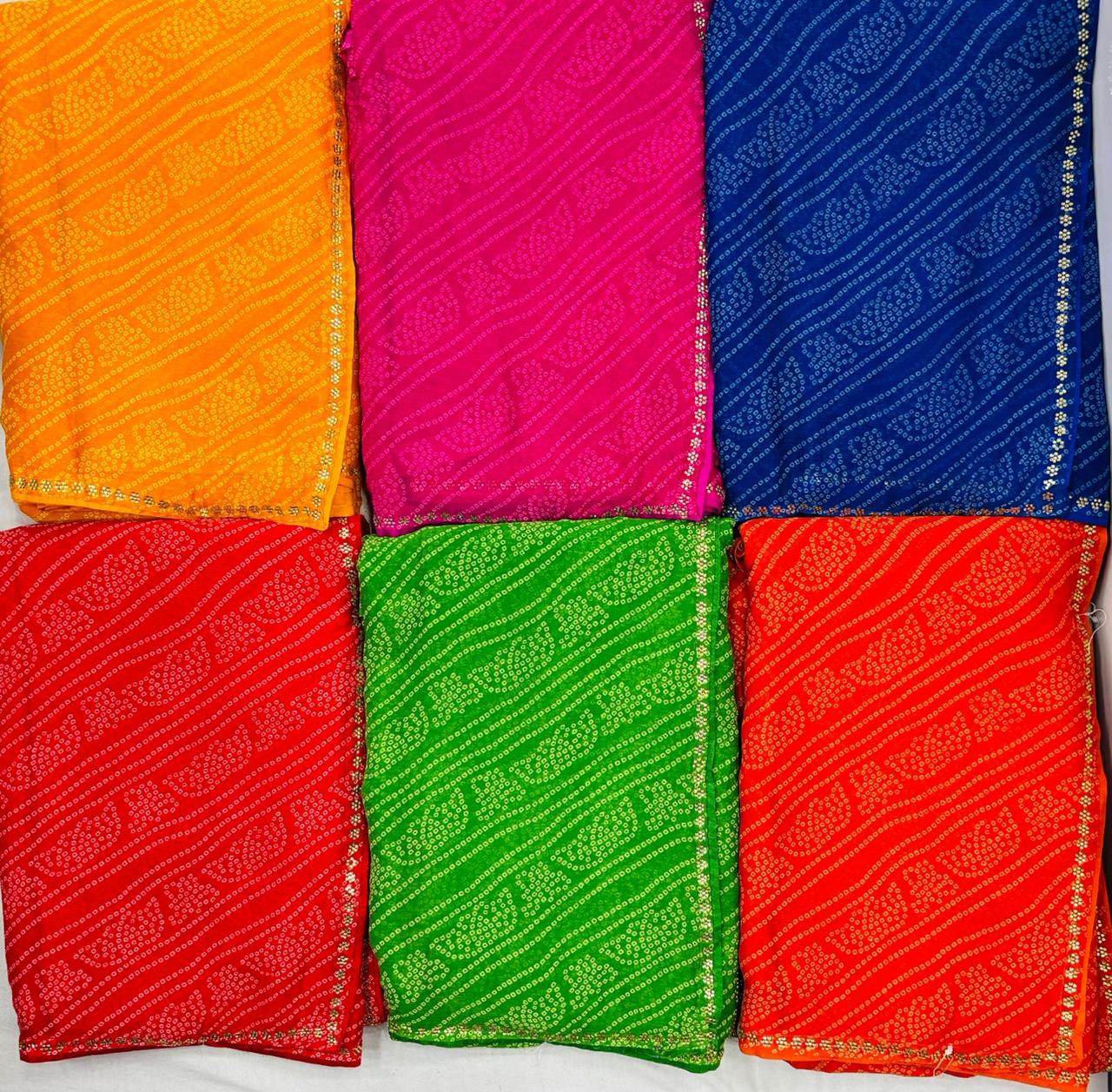 Printed Chiffon -10 Saree with Floral Design-6 PCS Set – M.R. Saree Emporium