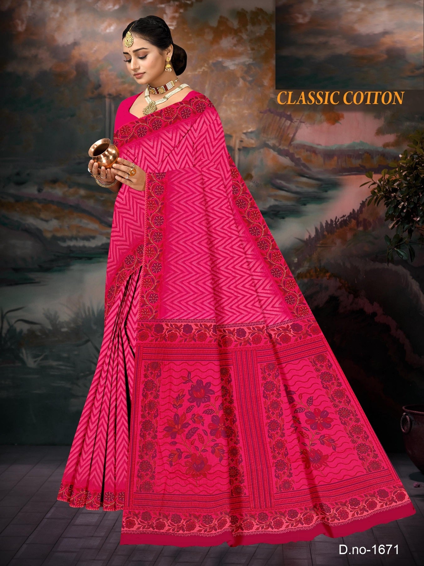 Fancy Printed Cotton Saree – Classic Cotton M.R. Saree Emporium