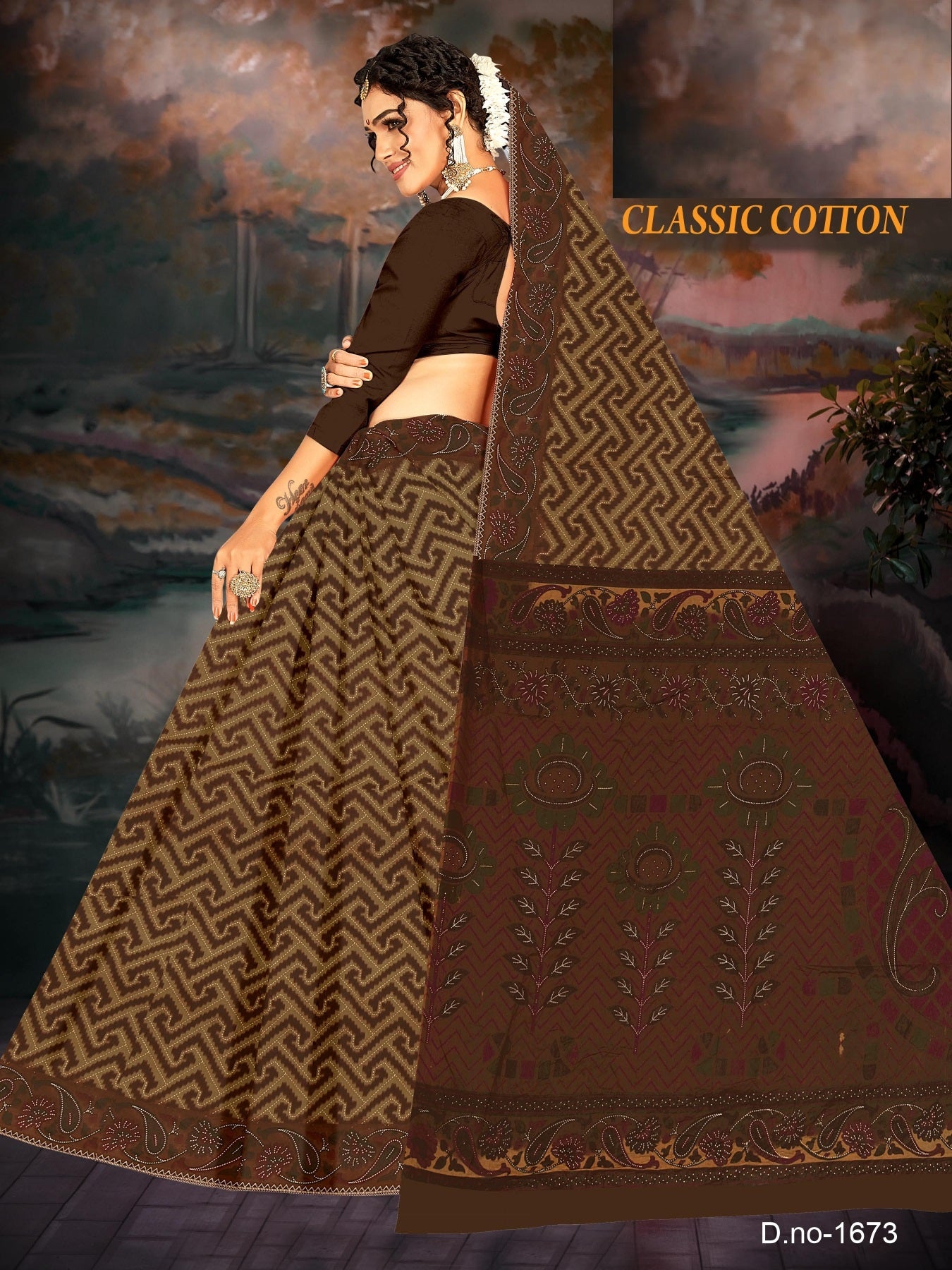 Fancy Printed Cotton Saree – Classic Cotton M.R. Saree Emporium