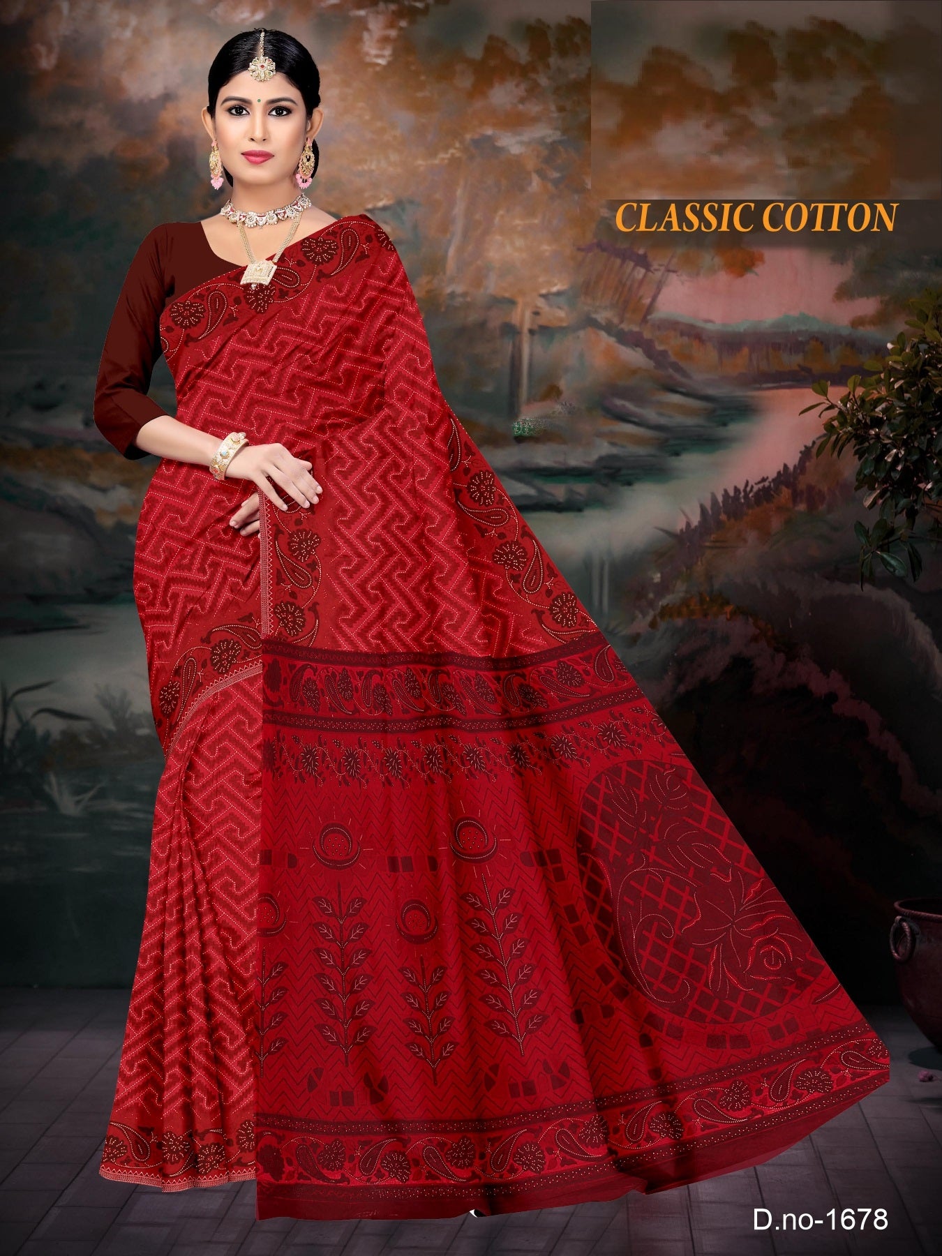 Fancy Printed Cotton Saree – Classic Cotton M.R. Saree Emporium