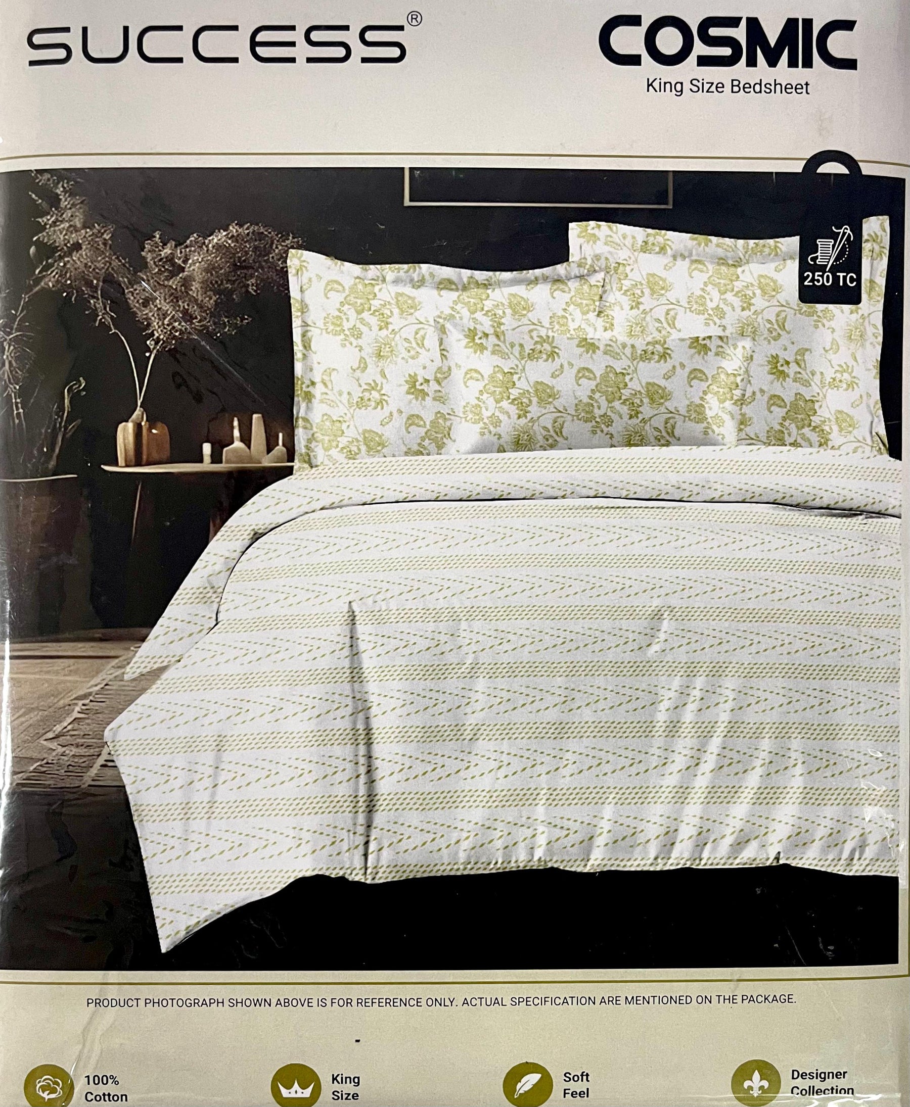 Cosmic King 100% Cotton Fancy Print King Size Bedsheet with 2 Pillow Covers – M.R. Saree Emporium