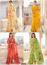 Cotton Culture-117 Premium Cotton Saree - 4 Pcs Set