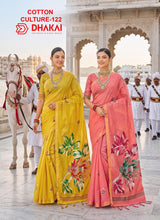 Cotton Culture-122 Premium Cotton Saree - 4 Pcs Set