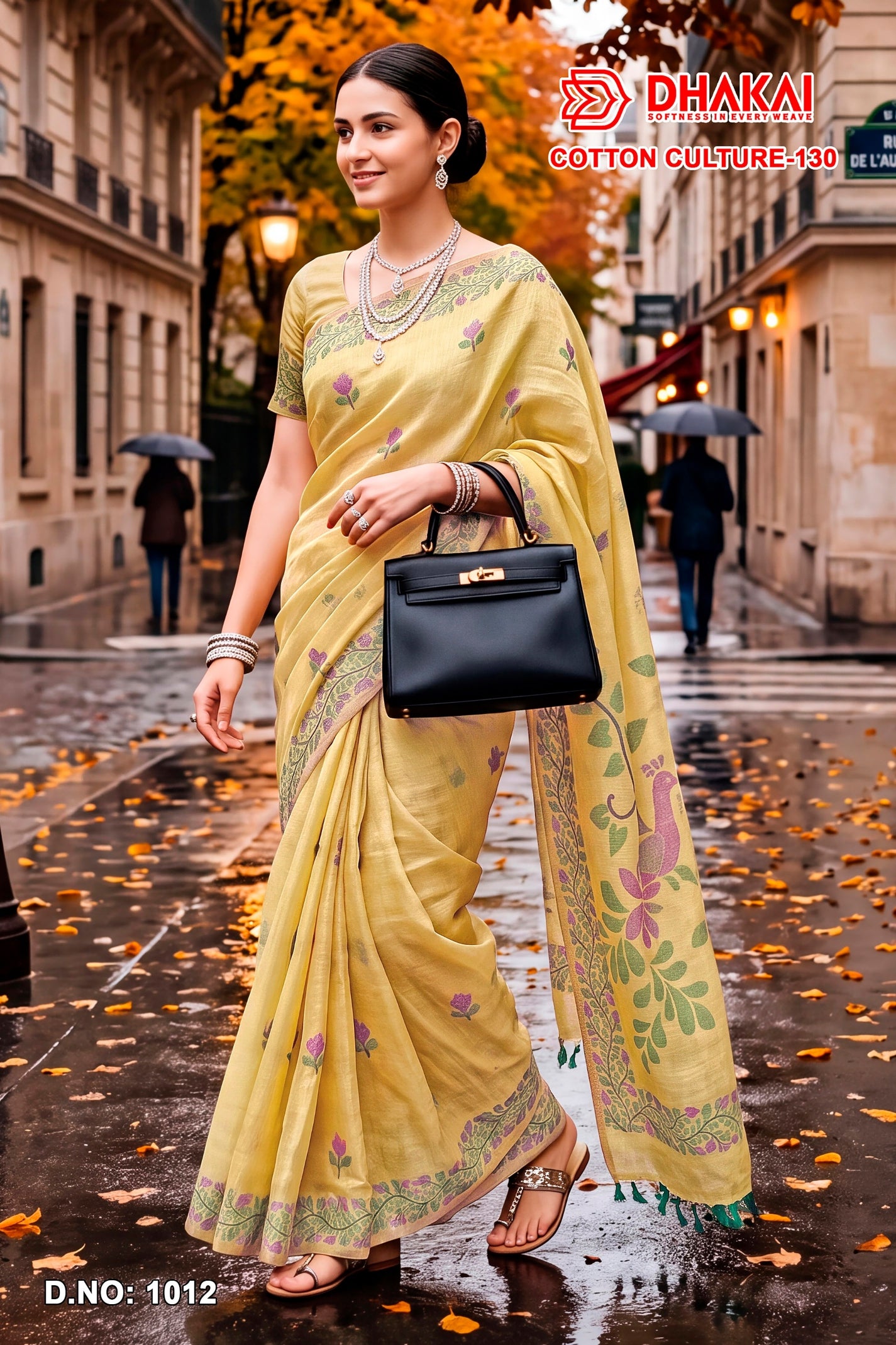 Cotton Culture-130 Premium Cotton Saree - 4 Pcs Set