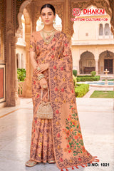 Cotton Culture-139 Printed Cotton Saree - 4 Pcs Set