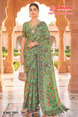 Cotton Culture-139 Printed Cotton Saree - 4 Pcs Set