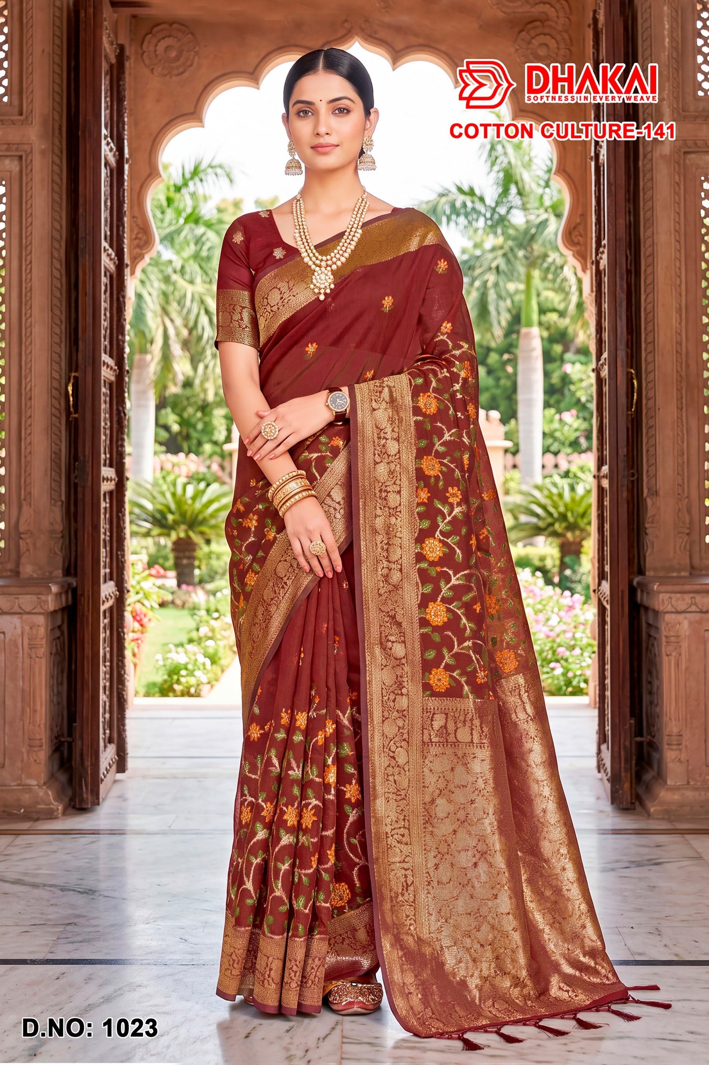 Cotton Culture-141 Premium Cotton Designer Saree - 4 Pcs Wholesale Set