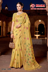 Dhakai Cotton Culture-142 Premium Cotton Saree - 4 Pcs Set