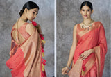 RajPath Ronak Cotton Silk Saree with Zari Woven Border - 6 PCS Set