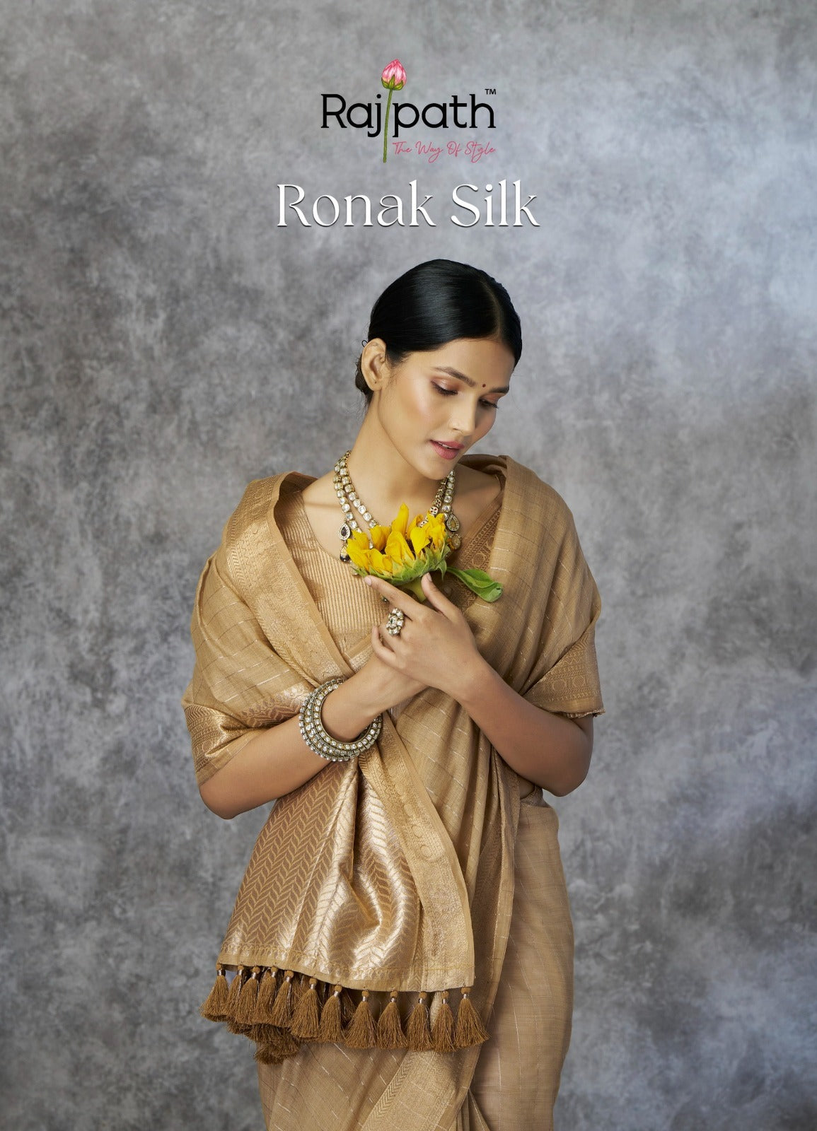 Women's Cotton Silk Saree with Zari Woven Border & Tassels