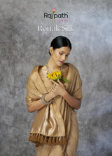 RajPath Ronak Cotton Silk Saree with Zari Woven Border - 6 PCS Set