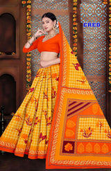 Cred Cotton Printed Saree Set – 10 Pcs -Pure Cotton Sarees - M.R. Saree Emporium