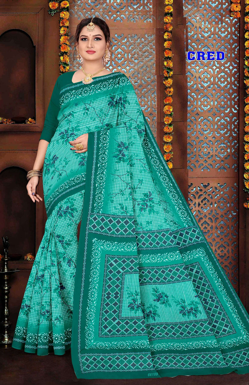 Cred Cotton Printed Saree Set – 10 Pcs -Pure Cotton Sarees - M.R. Saree Emporium