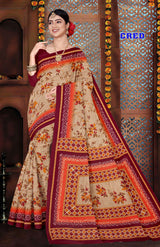 Cred Cotton Printed Saree Set – 10 Pcs -Pure Cotton Sarees - M.R. Saree Emporium