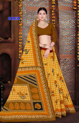 Cred Cotton Printed Saree Set – 10 Pcs -Pure Cotton Sarees - M.R. Saree Emporium