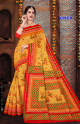 Cred Cotton Printed Saree Set – 10 Pcs -Pure Cotton Sarees - M.R. Saree Emporium