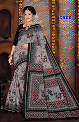 Cred Cotton Printed Saree Set – 10 Pcs -Pure Cotton Sarees - M.R. Saree Emporium