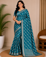 Latest Bandhani Chiffon Saree - Designer Leheriya Party Wear 6 Pcs Set