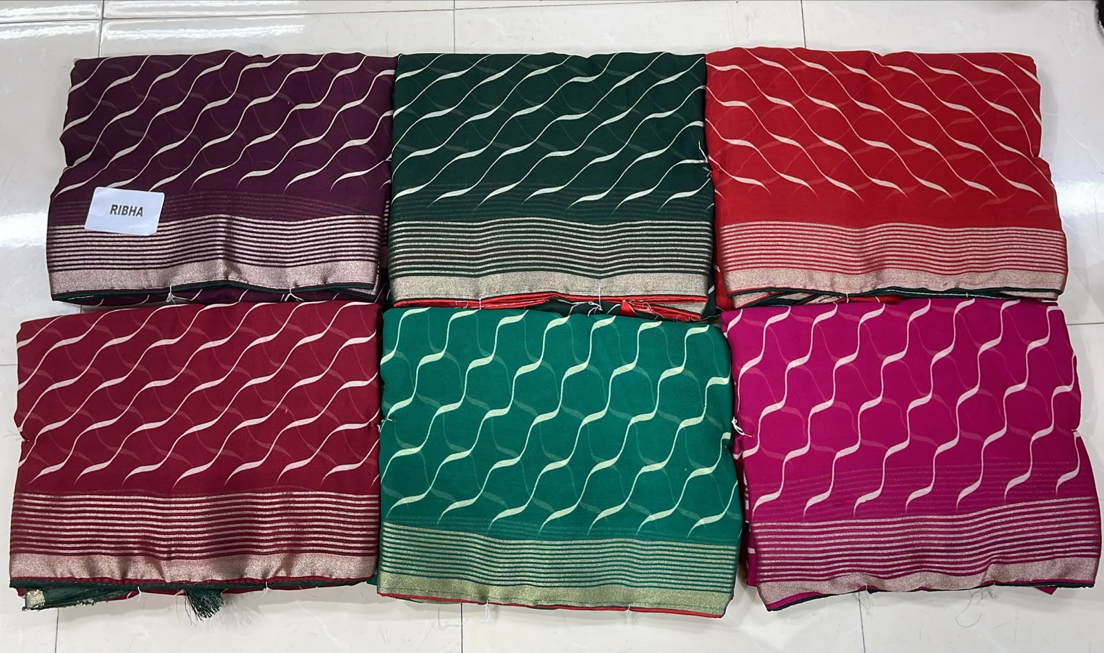 Latest Bandhani Chiffon Saree - Designer Leheriya Party Wear 6 Pcs Set