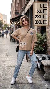 Fancy Tencel Oversized Women's T-Shirt - L to 3XL - 6 Pcs Set
