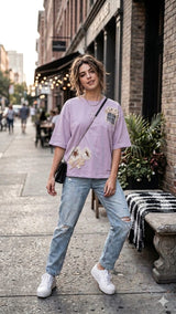 Fancy Tencel Oversized Women's T-Shirt - L to 3XL - 6 Pcs Set