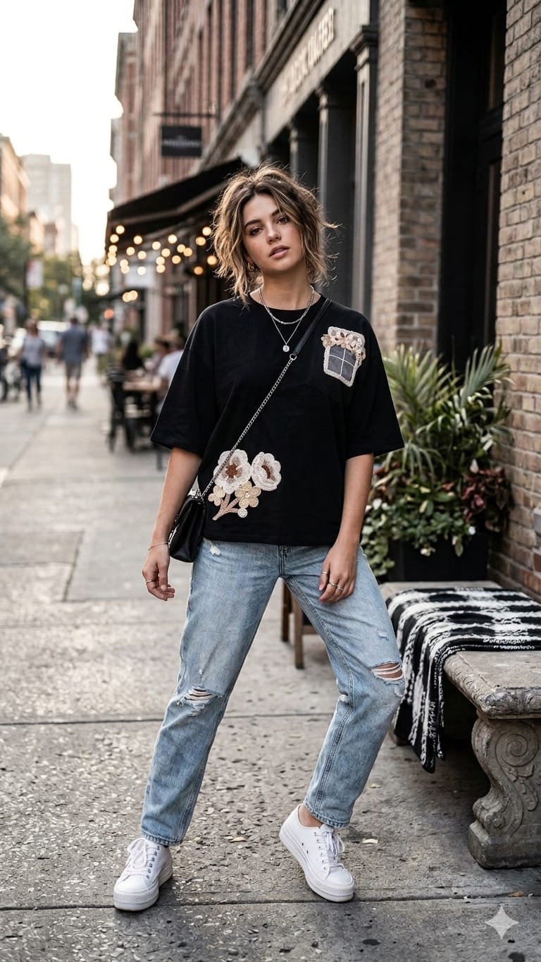 Fancy Tencel Oversized Women's T-Shirt - L to 3XL - 6 Pcs Set