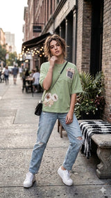 Fancy Tencel Oversized Women's T-Shirt - L to 3XL - 6 Pcs Set