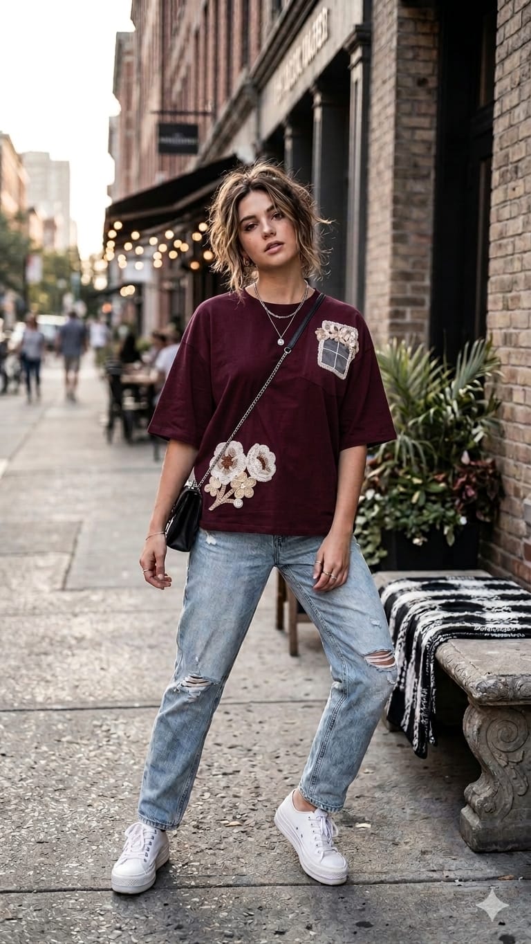 Fancy Tencel Oversized Women's T-Shirt - L to 3XL - 6 Pcs Set
