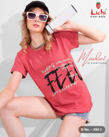 Lichi Women's Cotton Hosiery Printed T-Shirt - Casual Half Sleeve Top (8 Pcs Set)