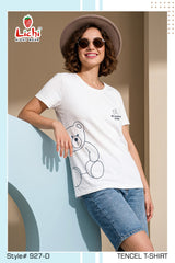 Lichi Night Wear Style 927 Women's Tencel Printed T-Shirt - 6 Pcs Set