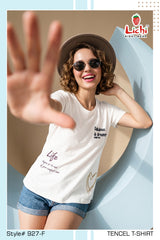 Lichi Night Wear Style 927 Women's Tencel Printed T-Shirt - 6 Pcs Set