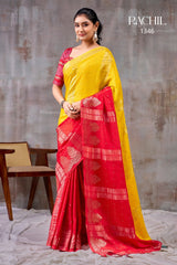 SR RACHIL Saree - Chinnon Weaving Jacquard Pattern with Unique Designer Blouse - Single & 08 Pcs Set Available - M.R. Saree Emporium