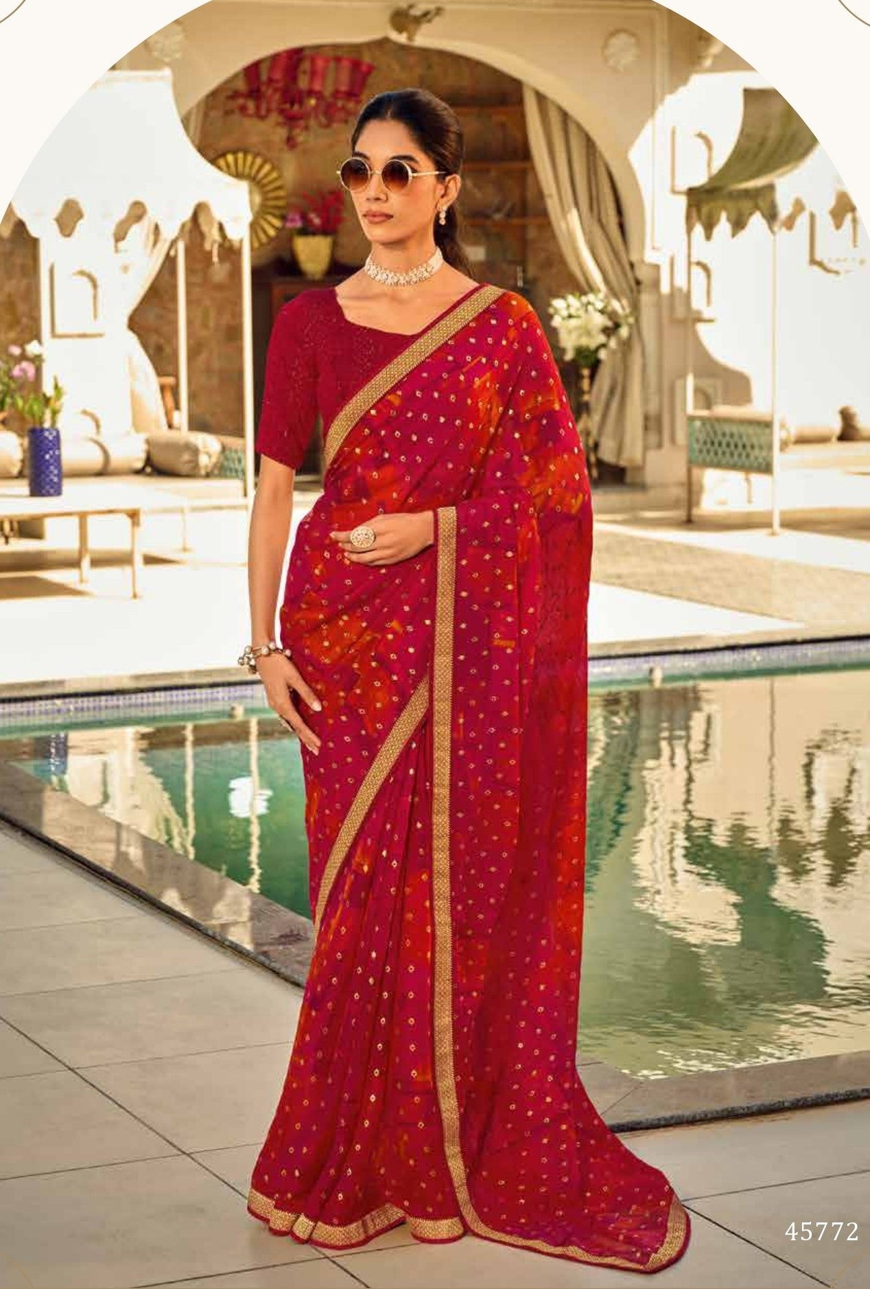 Subhash Sarees Sarbani Collection - Designer Printed Saree with Elegant Border - M.R. Saree Emporium
