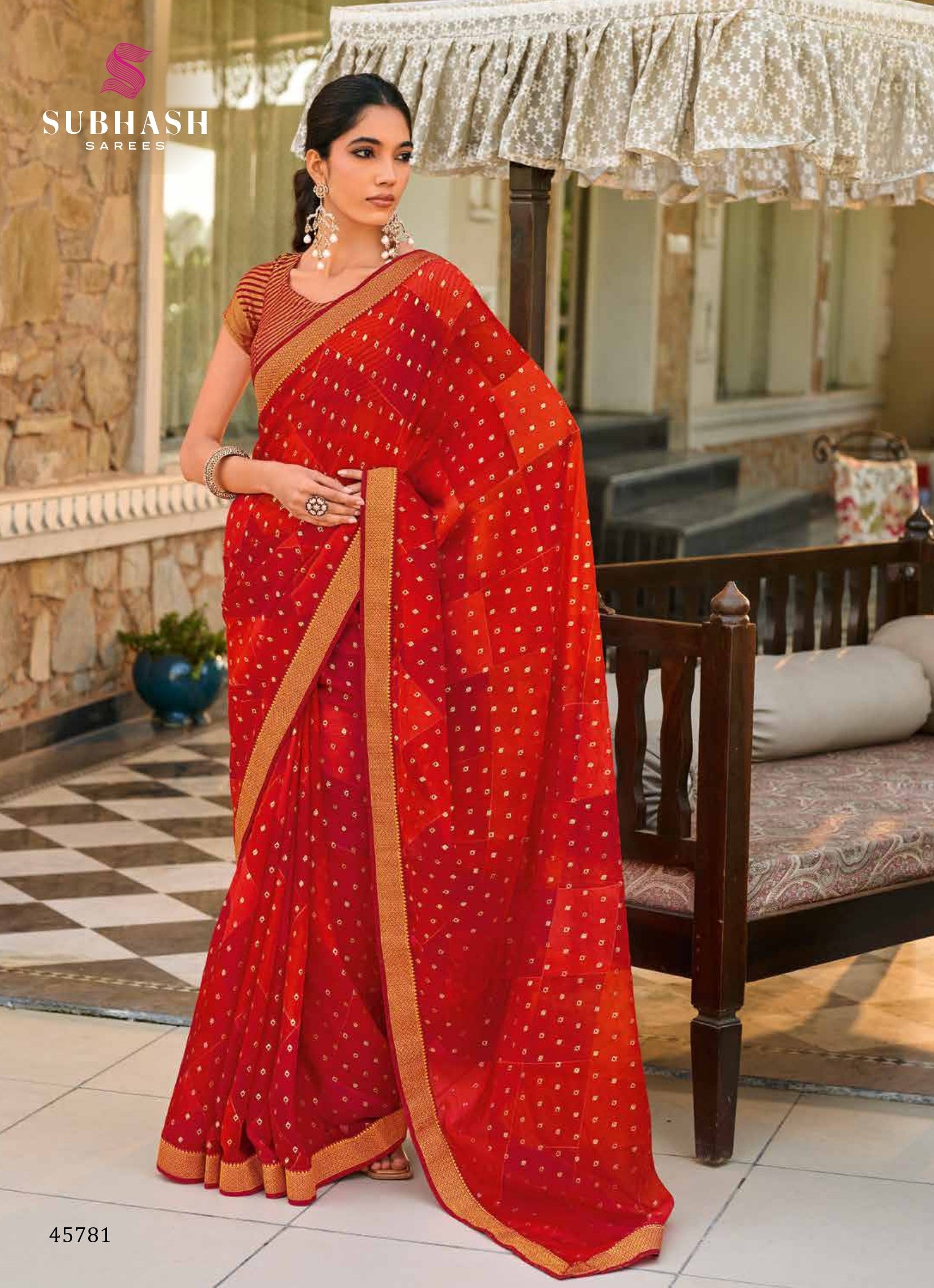 Subhash Sarees Sarbani Collection - Designer Printed Saree with Elegant Border - M.R. Saree Emporium