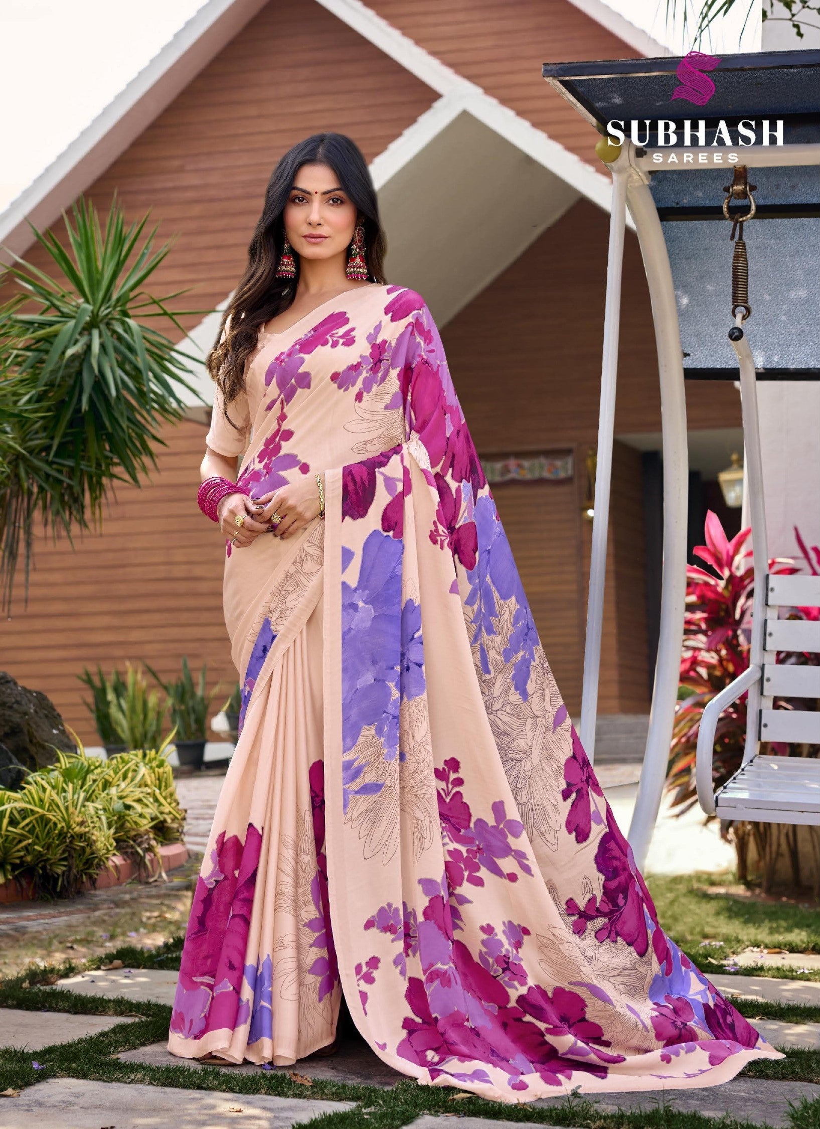 Subhash Sarees Dilnaaz Moss Chiffon Printed Saree Collection - Soft Lightweight Designer Sarees - Single Pcs Available - M.R. Saree Emporium