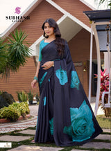 Subhash Sarees Dilnaaz Moss Chiffon Printed Saree Collection - Soft Lightweight Designer Sarees - Single Pcs Available - M.R. Saree Emporium