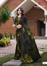 Subhash Sarees Dilnaaz Moss Chiffon Printed Saree Collection - Soft Lightweight Designer Sarees - Single Pcs Available - M.R. Saree Emporium