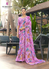 Subhash Kalyani-4 Floral Printed Chiffon Saree Collection - Single Pcs Available - M.R. Saree Emporium