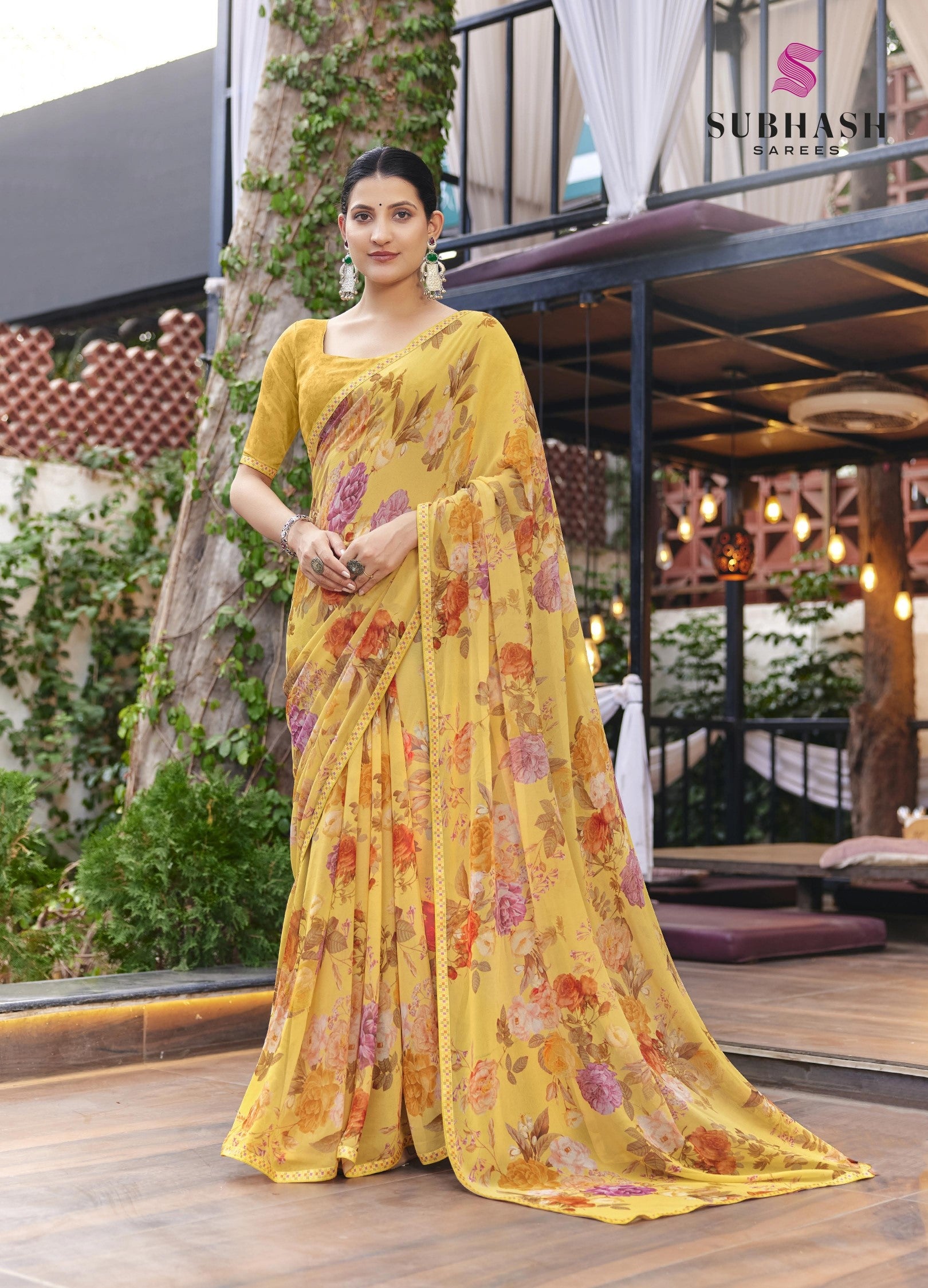 Subhash Kalyani-4 Floral Printed Chiffon Saree Collection - Single Pcs Available - M.R. Saree Emporium