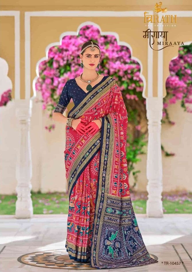 Trirath Miraaya Printed Designer Saree - Mercerized Sigma Silk Traditional Saree - M.R. Saree Emporium