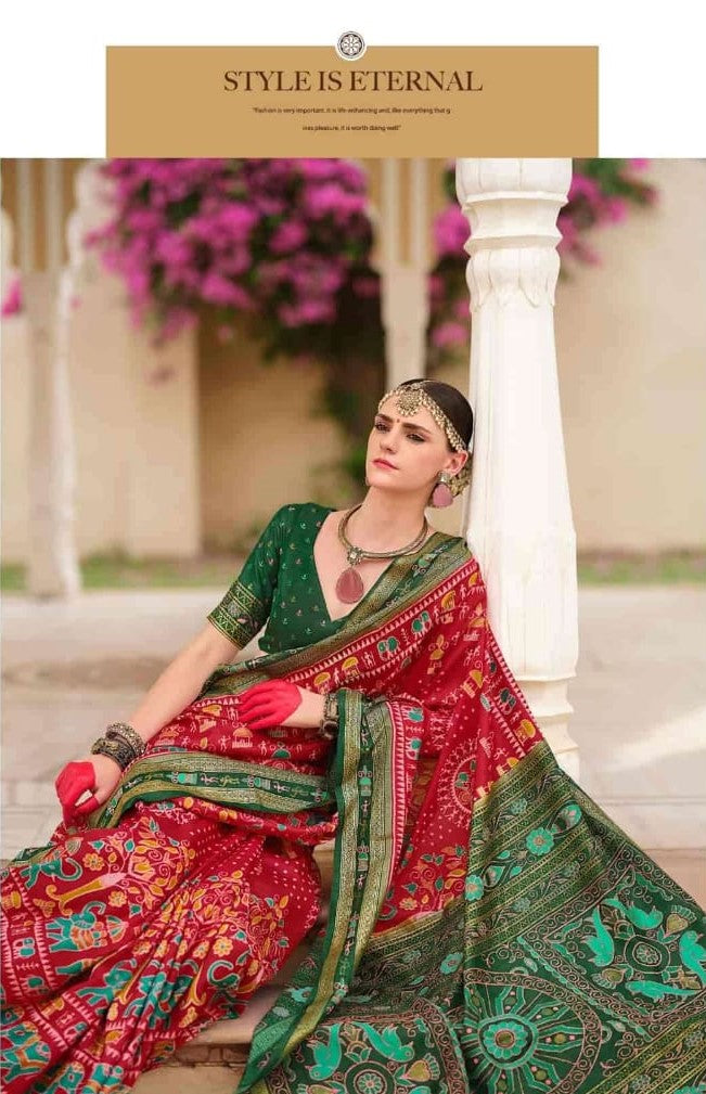 Trirath Miraaya Printed Designer Saree - Mercerized Sigma Silk Traditional Saree - M.R. Saree Emporium