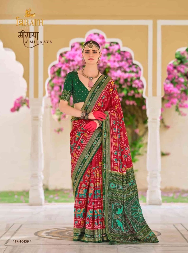 Trirath Miraaya Printed Designer Saree - Mercerized Sigma Silk Traditional Saree - M.R. Saree Emporium