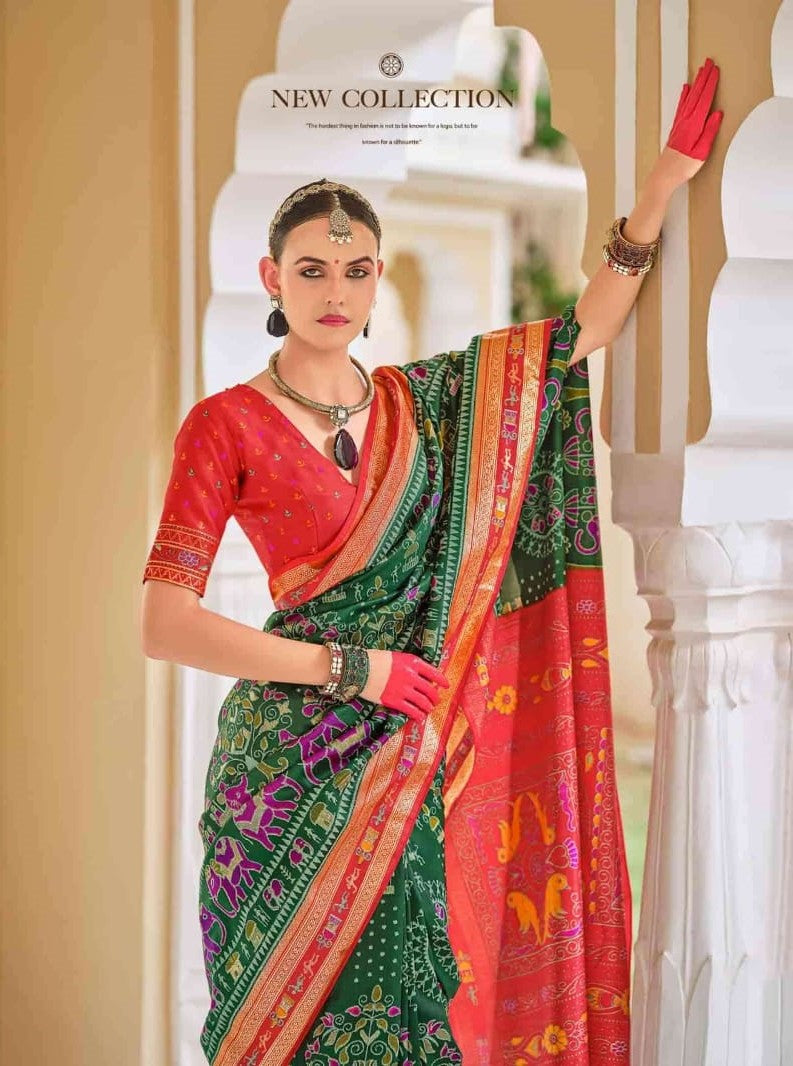 Trirath Miraaya Printed Designer Saree - Mercerized Sigma Silk Traditional Saree - M.R. Saree Emporium