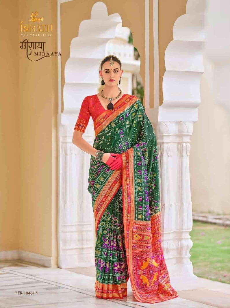 Trirath Miraaya Printed Designer Saree - Mercerized Sigma Silk Traditional Saree - M.R. Saree Emporium