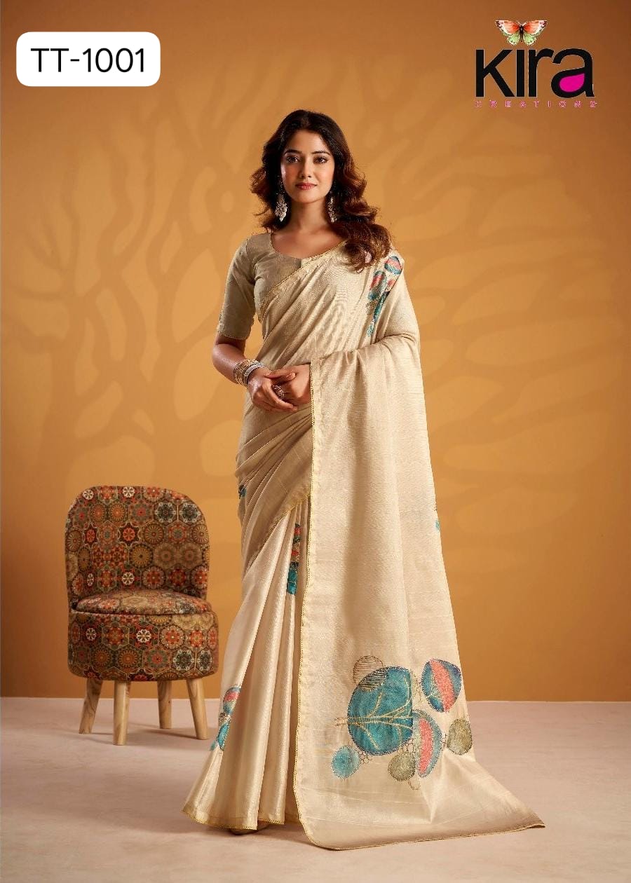 Kira Kasheeda Silk Saree TT-1001 - Pure Tussar Silk Designer Saree with Blouse - M.R. Saree Emporium